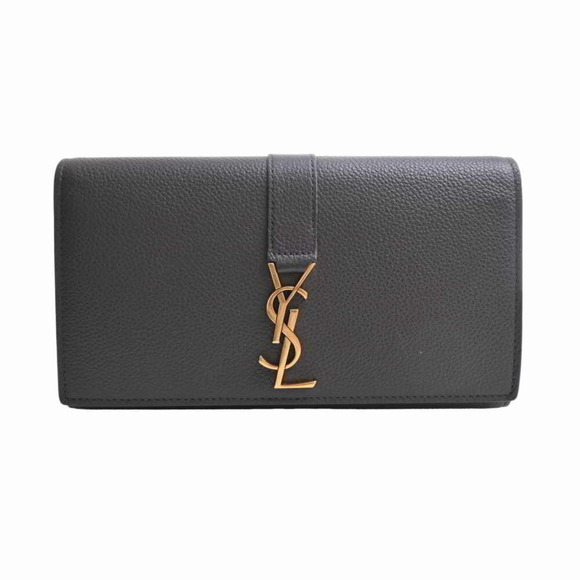 SAINT LAURENT Accessories - SAINT LAURENT Saint Laurent leather folio long wallet gray ladies